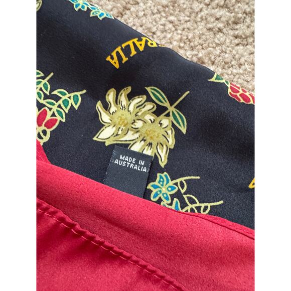 Australia Floral Square Scarf Headscarf Retro Old Money Quiet Luxury Vintage - Picture 5 of 5